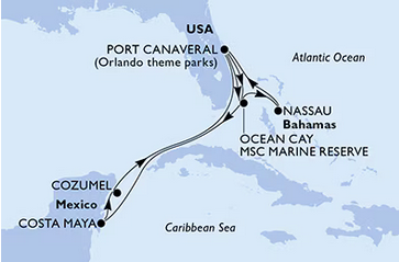 Karaiby - Port Canaveral - MSC Seashore