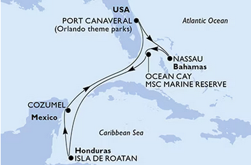 Karaiby - Port Canaveral - MSC Seashore