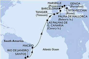 Transatlantyk - Santos - MSC Seaview