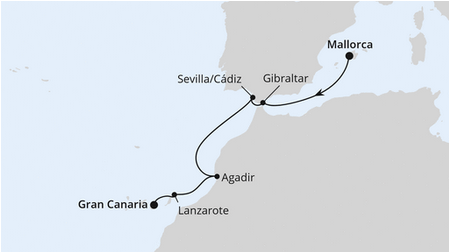Wyspy Kanaryjskie - Majorka - AIDAblue
