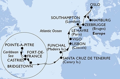 Transatlantyk - Fort de France - MSC Preziosa