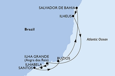 Ameryka Południowa - Santos - MSC Seaview