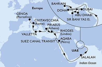 Dubaj i Emiraty - Genua - MSC Seaview