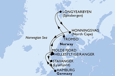 Fiordy Norweskie i Spitsbergen - Hamburg - MSC Preziosa