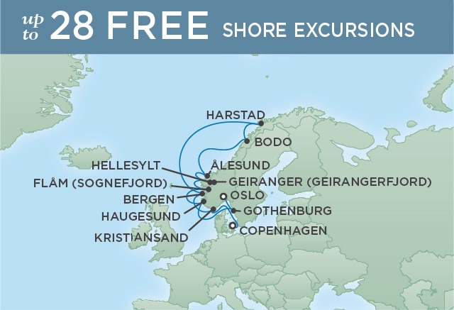 Fiordy Norweskie - Kopenhaga - Seven Seas Explorer