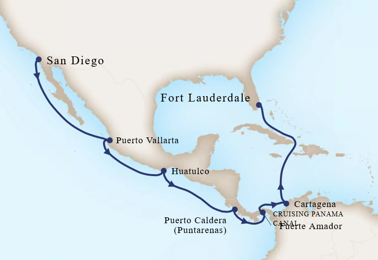 Kanał Panamski - San Diego - Zaandam