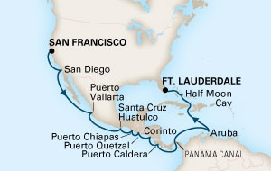 Kanał panamski - San Francisco - Volendam