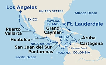 Kanał Panamski- Los Angeles- Island Princess