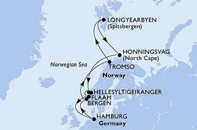 Fiordy Norweskie - Hamburg - MSC Meraviglia