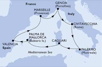 Morze Śródziemne - Cagliari - MSC Fantasia