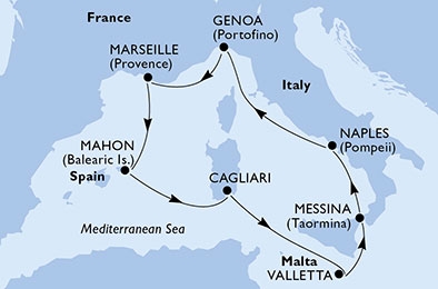 Morze Śródziemne - Cagliari - MSC Opera