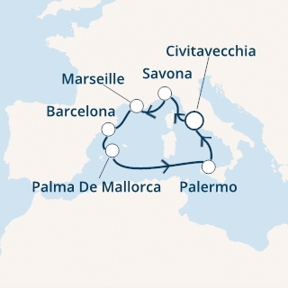 Morze Śródziemne - Civitavecchia - Costa Smeralda
