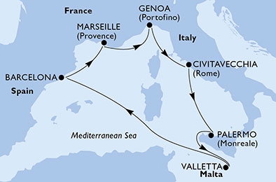 Morze Śródziemne - Civitavecchia - MSC Meraviglia