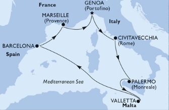 Morze Śródziemne - Civitavecchia - MSC Virtuosa