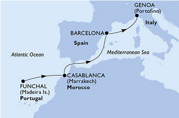 Morze Śródziemne - Funchal - MSC Divina
