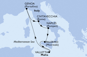 Morze Śródziemne - Genua - MSC Grandiosa