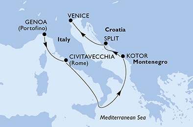 Morze Śródziemne - Genua - MSC Sinfonia