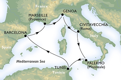 Morze Śródziemne - Genua - MSC Splendida