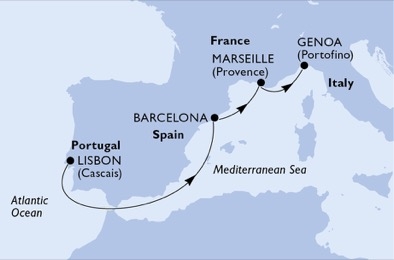 Morze Śródziemne - Lizbona - MSC Preziosa