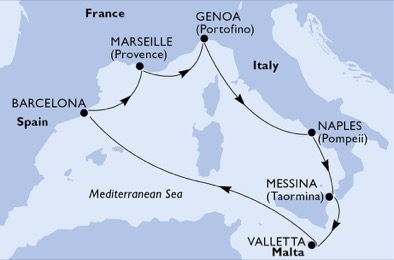 Morze Śródziemne - Mesyna - MSC Bellissima