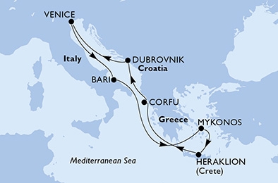 Morze Śródziemne - Wenecja - MSC Lirica