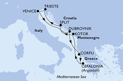 Morze Śródziemne - Triest - MSC Lirica