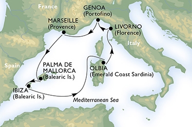 Morze Śródziemne- Genua-  MSC Armonia