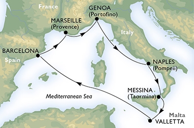 Morze Śródziemne- Genua-  MSC Meraviglia
