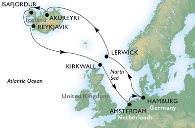 Morze Północne, Islandia - Hamburg - MSC Magnifica