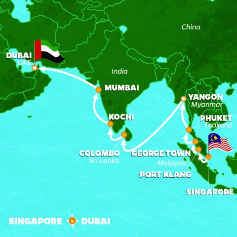 Ocean Indyjski, Dubaj - Singapur - Azamara Journey