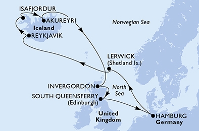 Wyspy Brytyjskie i Islandia - Hamburg - MSC Preziosa