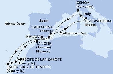 Wyspy Kanaryjskie - Genua - MSC Opera