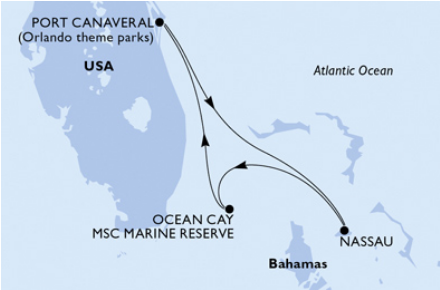 Bahamy - Port Canaveral - MSC Divina