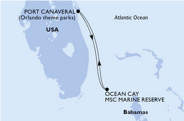 Bahamy - Port Canaveral - MSC Seashore