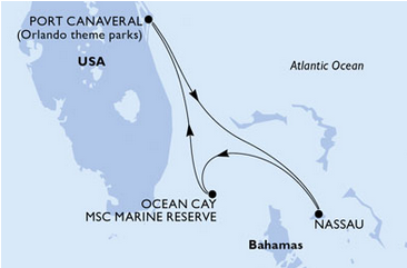 Bahamy - Port Canaveral - MSC Seaside