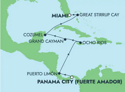 Kanał Panamski - Miami - Norwegian Gem