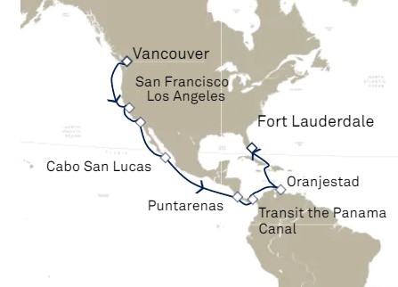 Kanał Panamski - Vancouver - Queen Elizabeth
