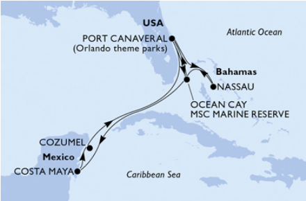 Karaiby - Port canaveral - MSC Divina