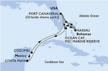 Karaiby i Bahamy - Port Canaveral - MSC Seashore