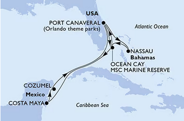 Karaiby i Bahamy - Port Canaveral - MSC Seashore