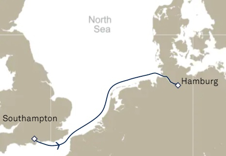 Morze Północne - Southampton - Queen Mary 2