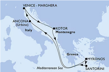 Morze Śródziemne - Ankona - MSC Lirica