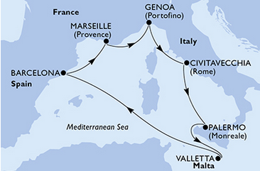 Morze Śródziemne - Barcelona - MSC World Europa