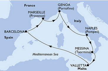 Morze Śródziemne - Barcelona - MSC World Europa