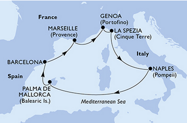 Morze Śródziemne - Genua - MSC Bellissima
