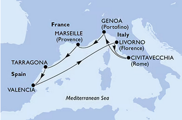 Morze Śródziemne - Genua - MSc Fantasia
