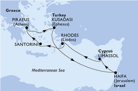 Morze Śródziemne - Hajfa - MSC Lirica