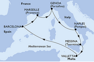Morze Śródziemne - Neapol - MSC World Europa