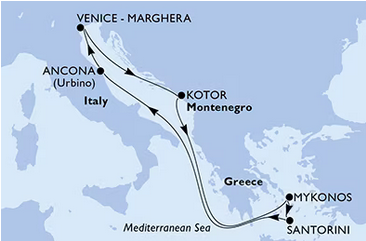 Morze Śródziemne - Wenecja - MSC Lirica