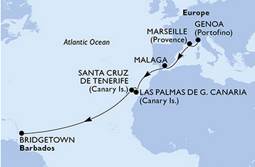 Transatlantyk - Genua - MSC Seaside